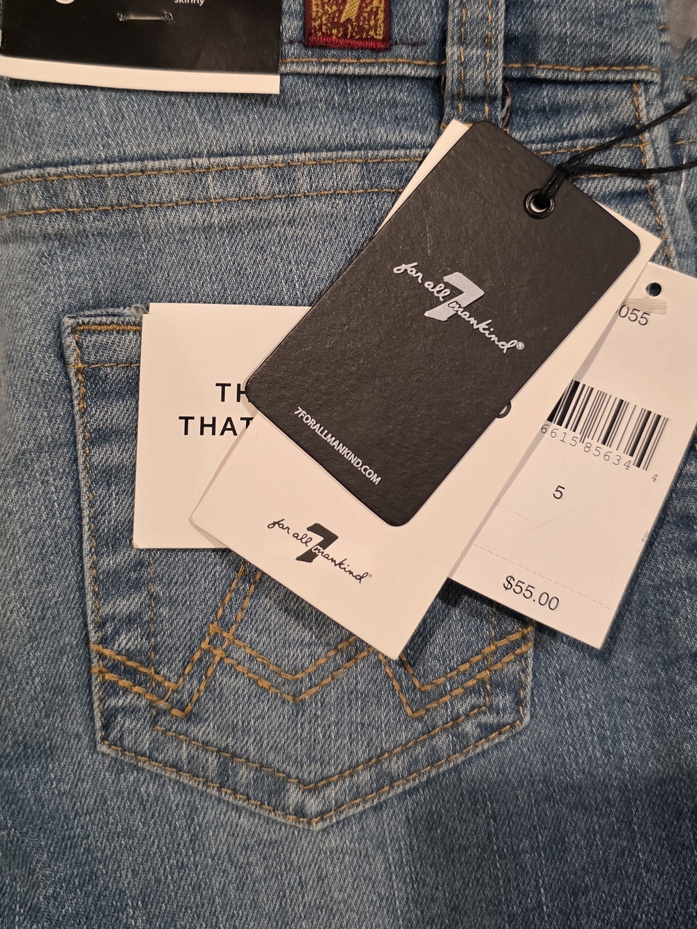 7 For All Mankind Light Blue Skinny Jeans - Girls